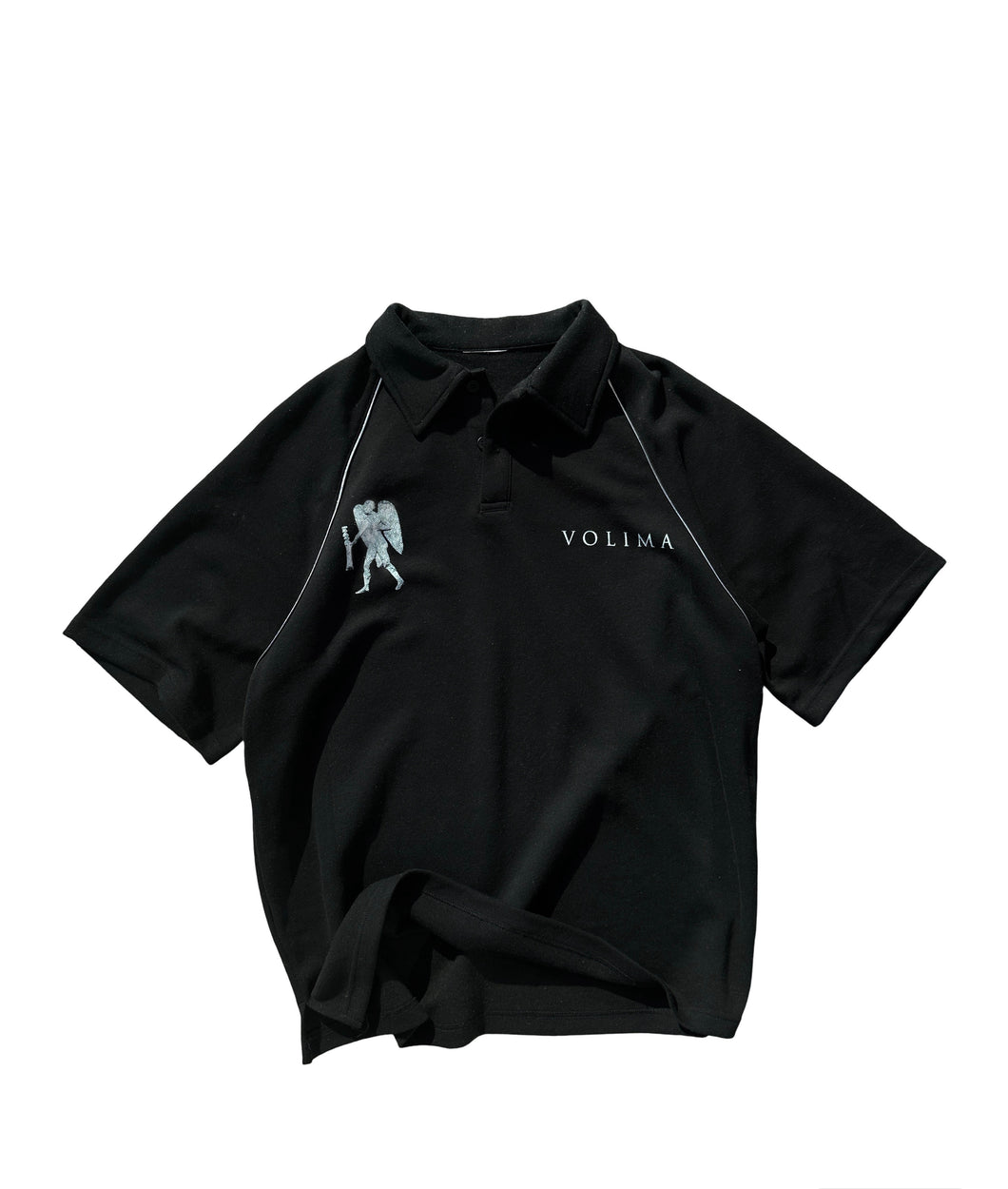 VOLIMA OVERSIZED ATHLETICS POLO - BLACK